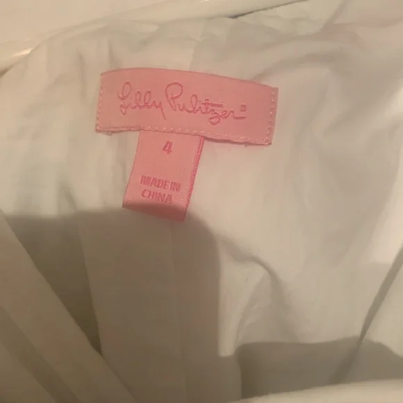 Lilly Pulitzer Minta White Chiquita Bonita 1 shoulder dress size 4 - Picture 2 of 2